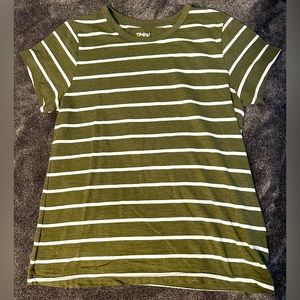 Time and Tru shirt, size S (4-6), green stripes
